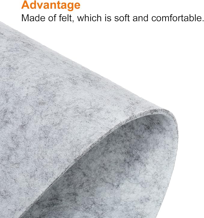 PATIKIL 35"x13" Desk Mat Protector, Felt Dual Side Mouse Pad Writing Mat for Office Home, Light Gray