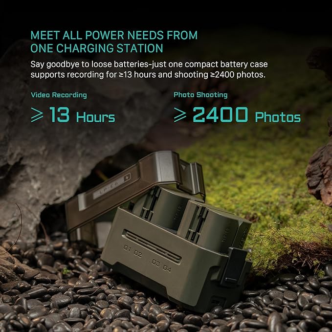 Tilta LP-E6P Charging Station Battery Kit, 4-Slot 45W PD USB-C Fast Charger | Compatible with Canon LP-E6 LP-E6P Cameras | Compact Portable Travel Charger, 2 Batteries - Green