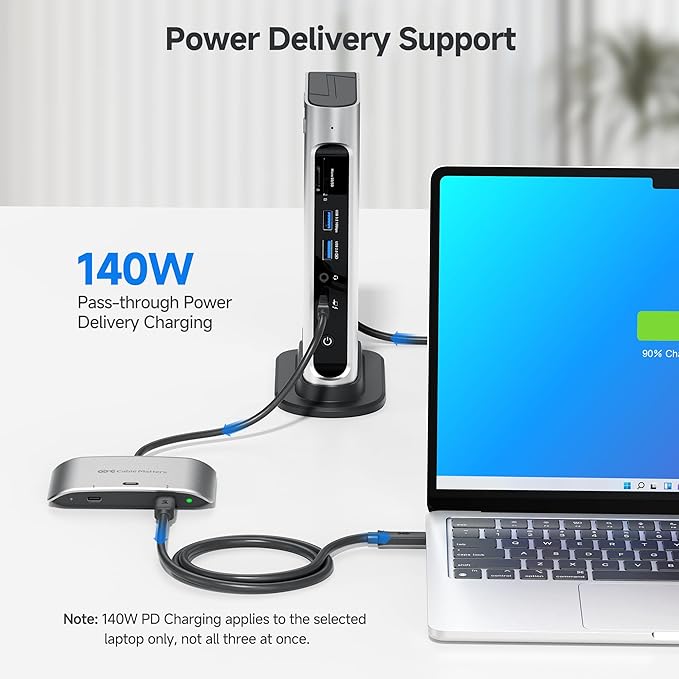 Cable Matters 20Gbps USB C KVM Switch for 2 Computers, Up to 8K@30Hz on Windows, 4K@60Hz on macOS, 140W PD, for Sharing a USB-C/Thunderbolt 4 Monitor or Dock (Not for Dock with an Attached Cable)
