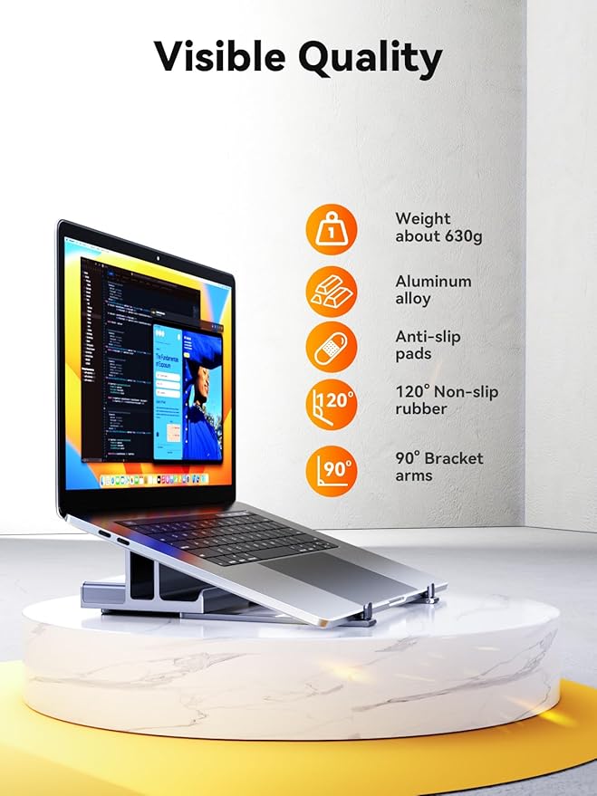 Laptop Docking Station Stand Dual 4K: QUUGE USB C Docking Station Dual Monitor for Laptop, 2 HDMI (Windows Single 4K@120Hz), 2 USB3.0 Ports, 100W PD, RJ45 Ethernet, Universal Laptop Stand USB C Dock