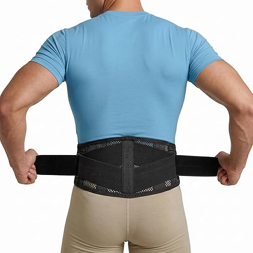 Lower Back Brace for Women and Men, Adjustable Back Brace with Back Support Belt and Back Support Brace, Slim Breathable Lumbar Support for Daily Stability, Back Braces M(Waist:32''-42'')