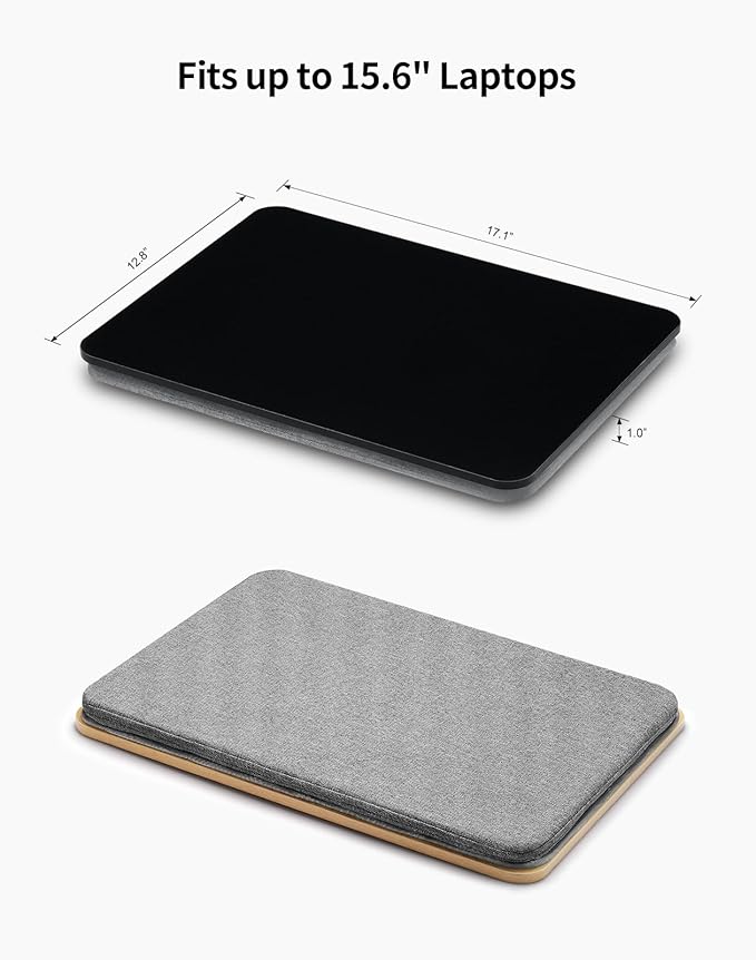 ZEAPTAC Portable Lap Laptop Desk with Pillow Cushion, Fits up to 15.6 inch Laptop, Lap Stand for Bed & Couch & Carpet, Book Tablet/Drawing Board/Computer Laptop Stand - Black
