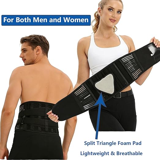 Back Brace for Lower Back Pain Relief,Breathable Back Support Belt,Adjustable Lumbar Support Belt for Women Men,6 Support Rods Conform to the Waist(XL).