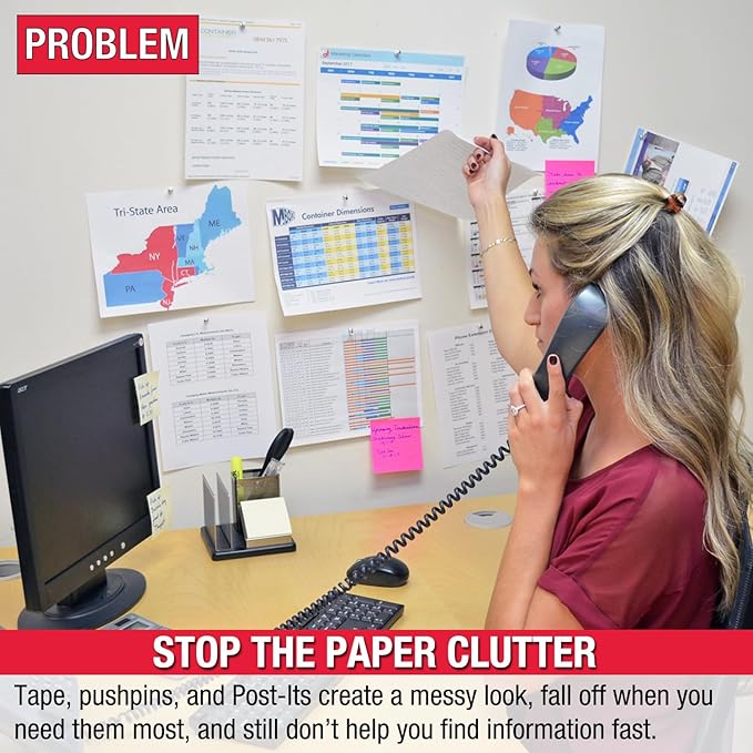 Ultimate Office SwitchFile Reference Organizer Displays Both Landscape or Portrait Documents, Desk or Wall Mount, Featuring, 10 EZ-Load Pockets to Hold 20 Sheets of Paper (Colored Pockets)