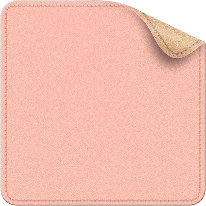 Leather Mouse Pad with Stitched Edge, Waterproof Gaming Mouse Mat for Computers, Laptop, Office & Home (Pink, 11"*8")