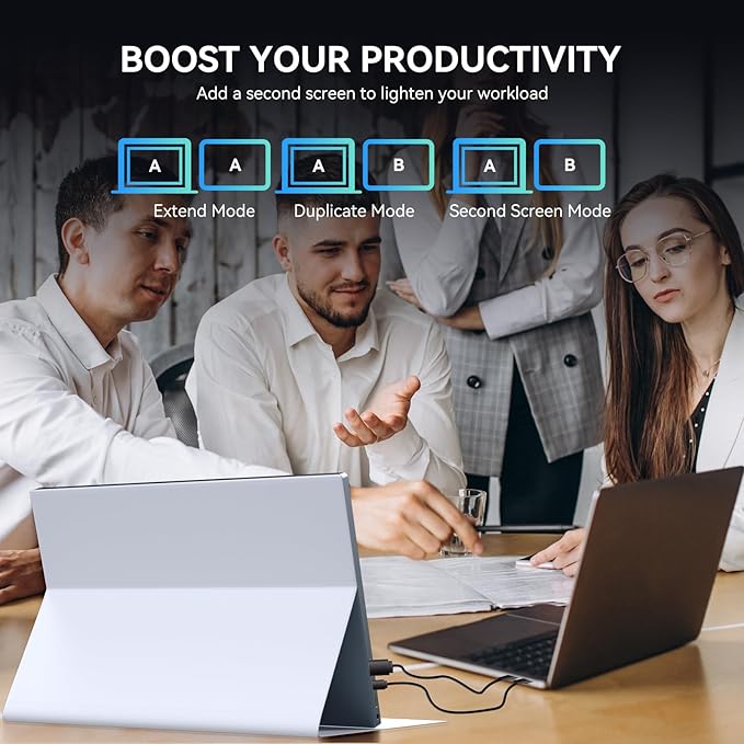 16 Inch Touchscreen Portable Monitor, 1920x1200 FHD IPS, USB-C HDMI, Built-in Speakers, Ultra-Slim Metal External Display for Laptop Mac Phone PS5 Xbox Switch