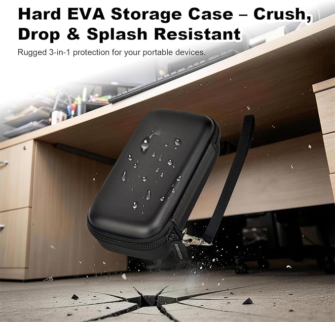 ANKHOH Travel Case for Anker Prime 3-in-1 Wireless Charging Station | EVA Carrying Bag with Compartments for Foldable MagSafe Qi2 Charger & Cables (Case Only) Pink