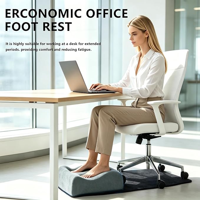 Foot Rest for Under Desk at Work. Multifunctional 3-Tier Foot Stool Office Desk Accessories, Soft Ergonomic Footrest,Support Foot Pillow,Heel Chair,Leg Elevation Pillow (Gray, One Size)