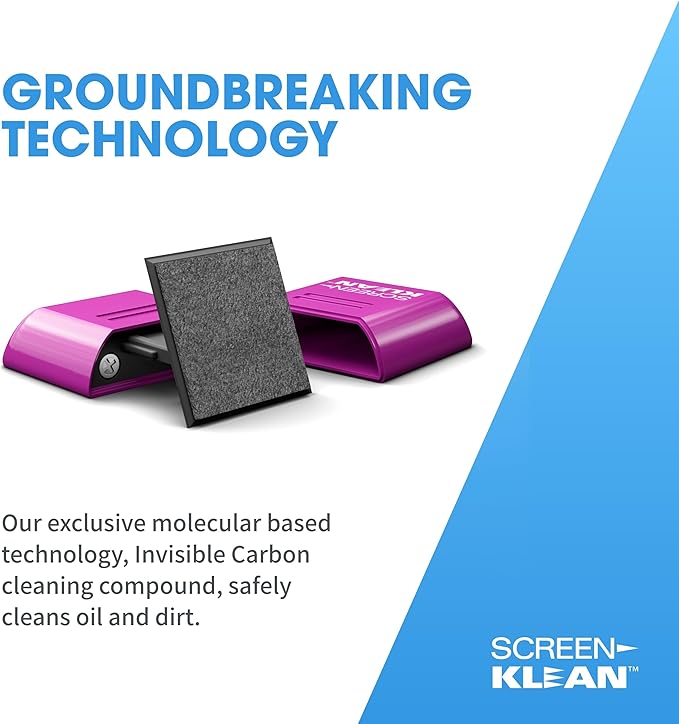 ScreenKlean Tablet Screen Cleaner - Compatible with iPad, Android & Amazon Tablet - with Carbon Microfiber Tech-Injected Purple-1 Count (Pack of 1)