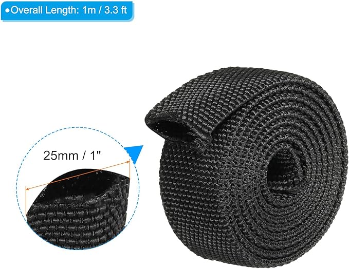 PATIKIL 0.6" Dia 3.3FT Nylon Protective Hose Sleeve, Cable Cover Sheath Protection for Welding Tig Torch Hydraulic Hose, Black