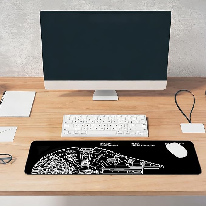Large Gaming Mouse Pad, Desk Mat Extended XXL Keyboard Desk Pad with Non-Slip Base, 31.5x11.8 inch Black Gamer Mousepad for Office, Home & Gaming Room Decor (Spaceship Sci-f-1)