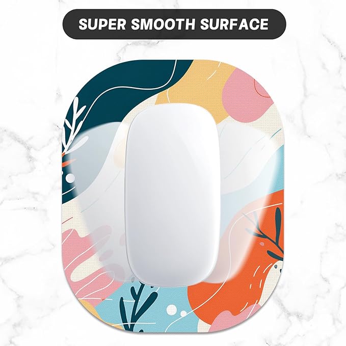 Small Mouse Pad, 6 x 7 Inch, Oval Mini Mouse Pad with Non-Slip Rubber Base for Laptop Wireless Mouse Keyboard Tray Mousepad, Abstract Figure