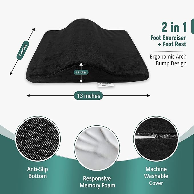 2-in-1 Portable Foot Rest - Improve Circulation & Exercise Massage Foot Under Desk Work Office Chair, Gaming Chair & Foot & Leg Exerciser and Massager for Seniors