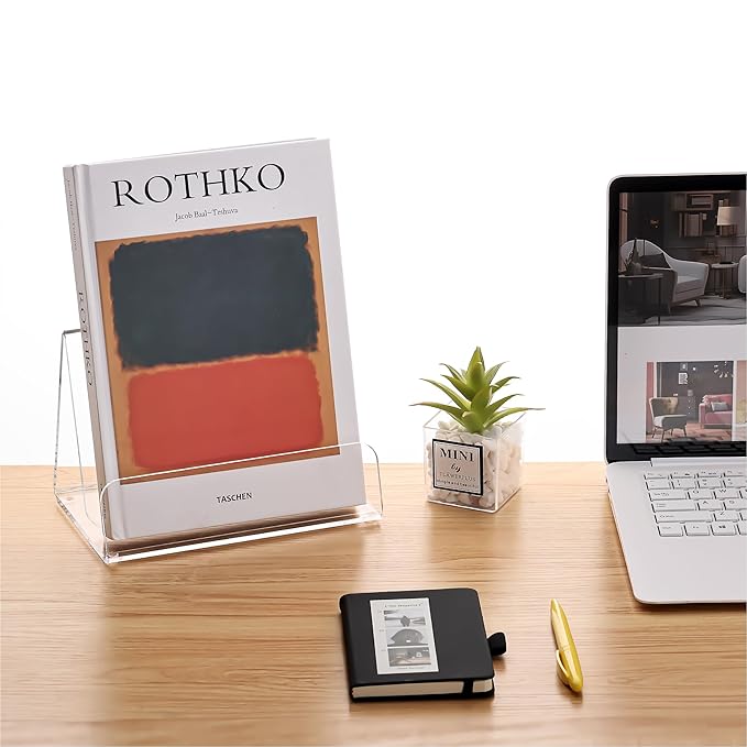 HeZone Acrylic Brochure Holder 8x9 Inch,Clear Pamphlet Holder Display Stand for Trifold 8&9&11 Inch Flyers,Pamphlets,Booklets,Menu,Leaflets for Office,Home,Store,2 Pack,A4
