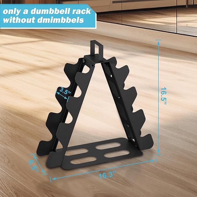 Dumbbell Rack 4 tier(Dumbbells not included), A-Frame Black Metal Dumbbell Holder with Handle, Multilevel Weight Storage Organizer for Dumbbells, Tree Shape Compact Weight Rack/Holder