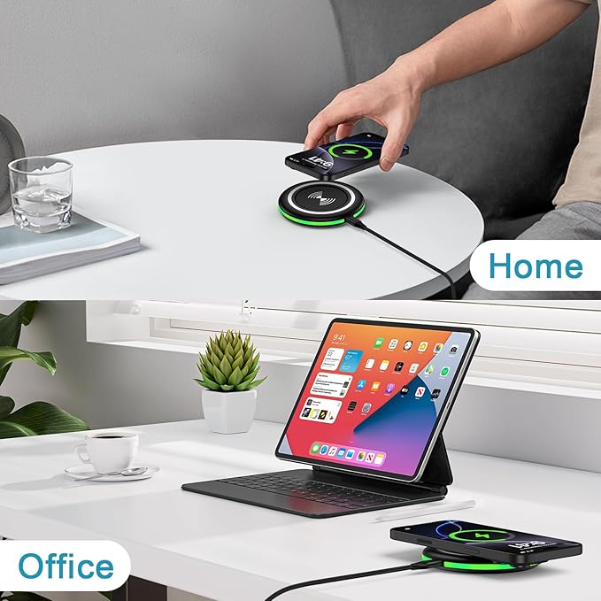 15W Samsung Wireless Charger Fast Charging Pad for Samsung Galaxy S26 S25 Edge S24 Ultra S23 S22 S21 S20 Z Flip 7 FE 6 5 4 3 Z Fold 7 6 5,Wireless Charging Station Charger Mat for iPhone 17e 17 16 15