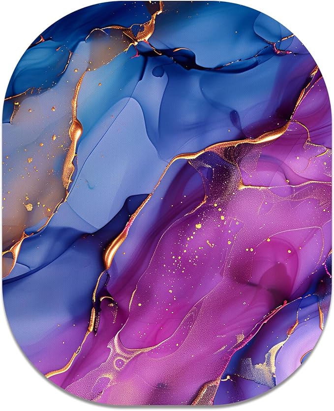 Small Mouse Pad, 6 x 7 Inch, Oval Mini Mouse Pad with Non-Slip Rubber Base for Laptop Wireless Mouse Keyboard Tray Mousepad, Marble Patterns