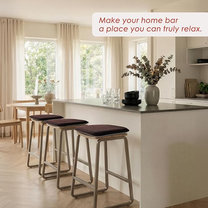 SWEMSTAR Chair Cushions - 15"*17" Kitchen Dining Chair Pads Foam Seat Cushion for Chairs Barstool Cushions Non Slip Seat Pad