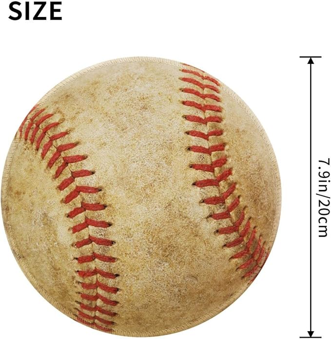 Baseball Round Mouse Pad Premium Textured Mouse Mat Washable Mousepads with Extended Stitched Edges Non Slip Rubber Base Small Mousepad 7.9 * 7.9 * 0.12 Inches