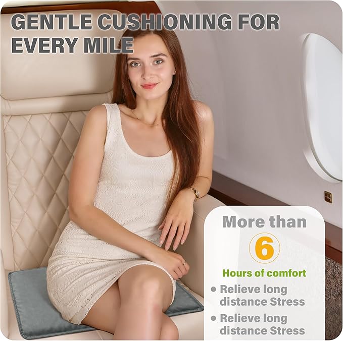 SPRING SEAON Large Gel Seat Cushion for Pressure Relief – Honeycomb Buffer Design with Extra Thick Filling, Anti-Slip Bottom, Perfect for Long Sitting, Travel, Airplane and Daily Comfort (Gray)
