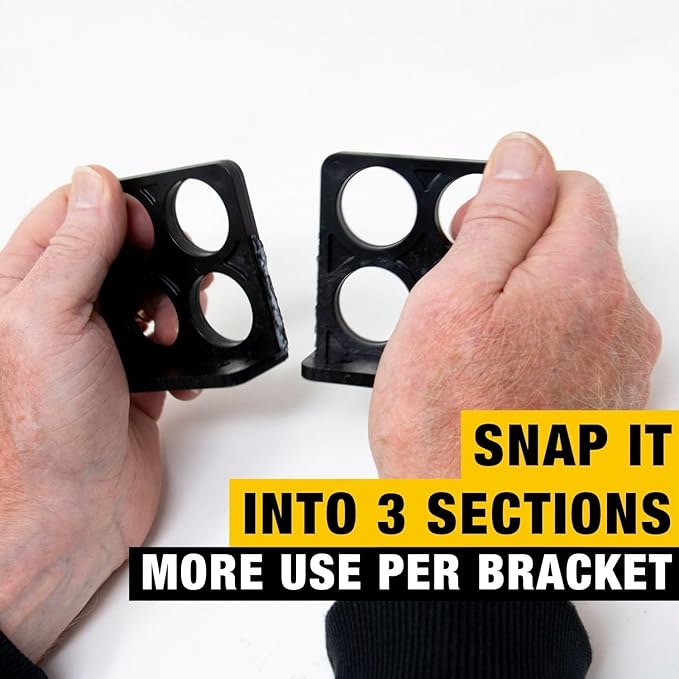 Rack-A-Tiers Crackit Bracket (10 Pack) - Snap Apart Wire/Cable Brackets, ETL Listed, 12 Slots, Supports Up to 36 Cables, Cable Hanger, Wire Support Mount (#CB1234.P10)
