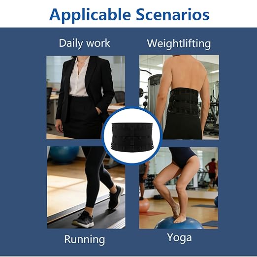Back Brace for Lower Back Pain Relief,Breathable Back Support Belt,Adjustable Lumbar Support Belt for Women Men,6 Support Rods Conform to the Waist(L).