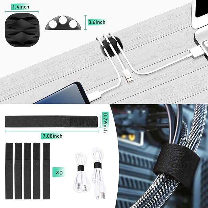 ENONCI Updated Cable Raceway Kit - 154 (10x15.4) Inch Open Slot Wire Covers for Cords, Under Desk Cable Management System to Hide Under Desk/Tv/Computer/Net/Power Cords, (Pack 10)
