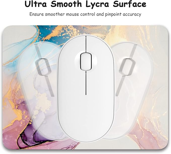 Dapesuom Small Mouse Pad, 6 x 8 Inch Thick Rubber Premium-Textured Non-Slip Portable & Washable Mini Mouse Mat for Women Men Wireless Laptops Keyboard Tray Gaming Work Office Travel, Abstract Marble
