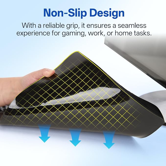 UnivoColors Keyboard Stand with Wrist Rest, high-Grade PU Leather, Soft Memory Foam Desk Cushion, Anti-Slip Silicone Base, Palm Hand Typing for Office Home School,Black,KP