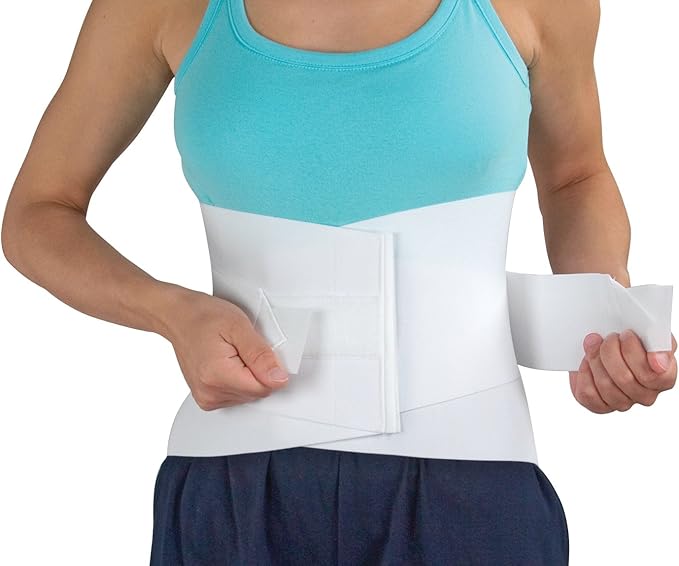 MABIS Lumbar Support Brace, Unisex Lower Back Support Brace, Adjustable Lumbar Support, White