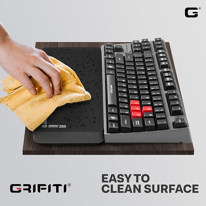 Grifiti Fat Wrist Pad 17 in Black is a 4 Inch Wide Wrist Rest for Standard Keyboards and Mechanical Keyboards New Materials