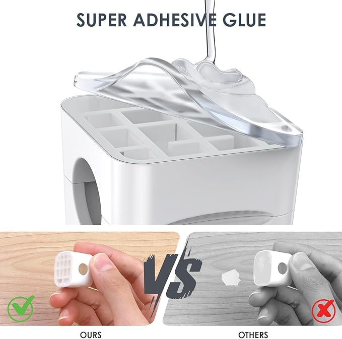 6 Pack Magnetic Cable Clips, FlyCoco Cell Phone Cord Holder for Nightstand, Cord Organizer for Side Table, [Smooth Adjustable] Mini Cube Cord Holder for Home Office Desk Phone Car Wall Desktop(White)