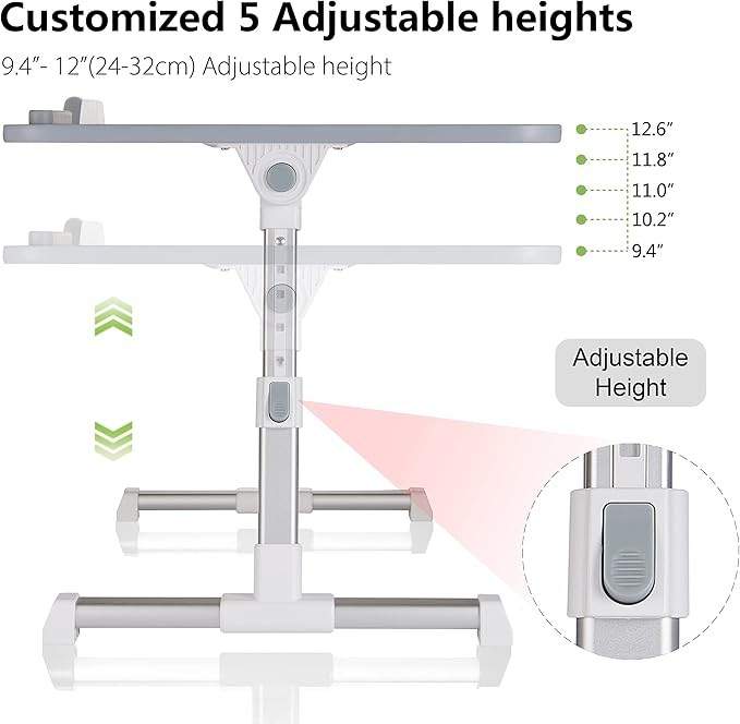 Lap Desk for Laptop, 8AMTECH Ajustable Lap-top Table with Cooling Fan Office Desk for Laptop, Working, Reading, Writing, Drawing and Eating in Bed Sofa Floor Couch