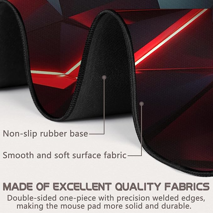 Gaming Mouse Pad - (31.5"×11.8") Honeycomb Large Mouse Pads for Desk - Desk Mat for Keyboard and Mouse with Non-Slip Base, Desks Pad Matfor Game/Office & Home (Black Wine Red)