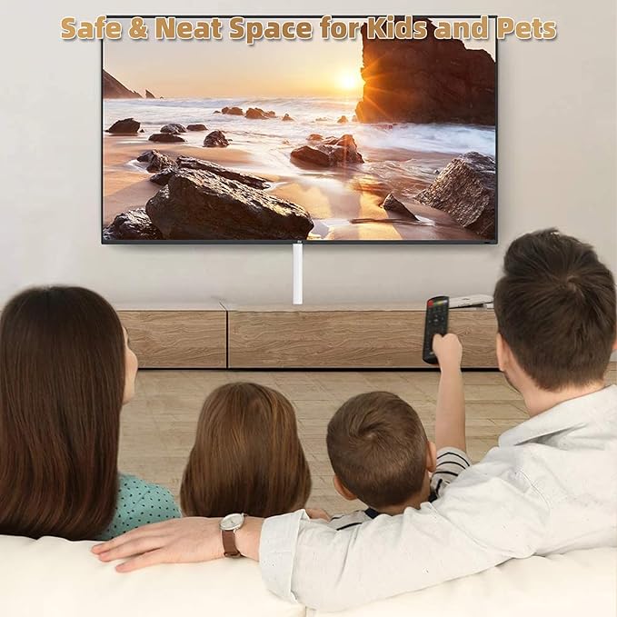 78" Side Open One Cord Hider (<1/4") for Wall Mounted Tv,Silicone Flexible Cable Cover to Hide Conceal Cords Along Wall,Wire Raceway Management Cable Concealer Channel,Electric Cord Organizer,White