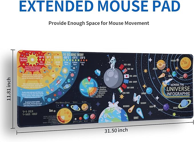 Full Desk Mouse Pad Large Gaming Keyboard Mat XL（31.5x11.8x0.12inch） Upgrade Advanced Micro-Weave Cloth Waterproof Non-Slip Base Natural Rubber Mouse Pad for Office Study Games