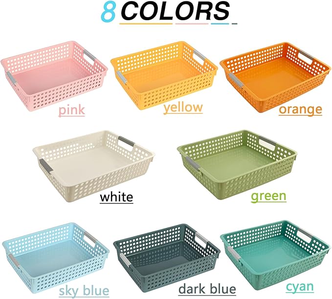 DLUCKY 8Pcs Classroom Organization And Storage Paper Tray Holds 4A,Paper Trays For Classroom Toy,Crayons,Handicrafts Storage,Also For Library, Drawers, Office, Kitchen, Bathroom