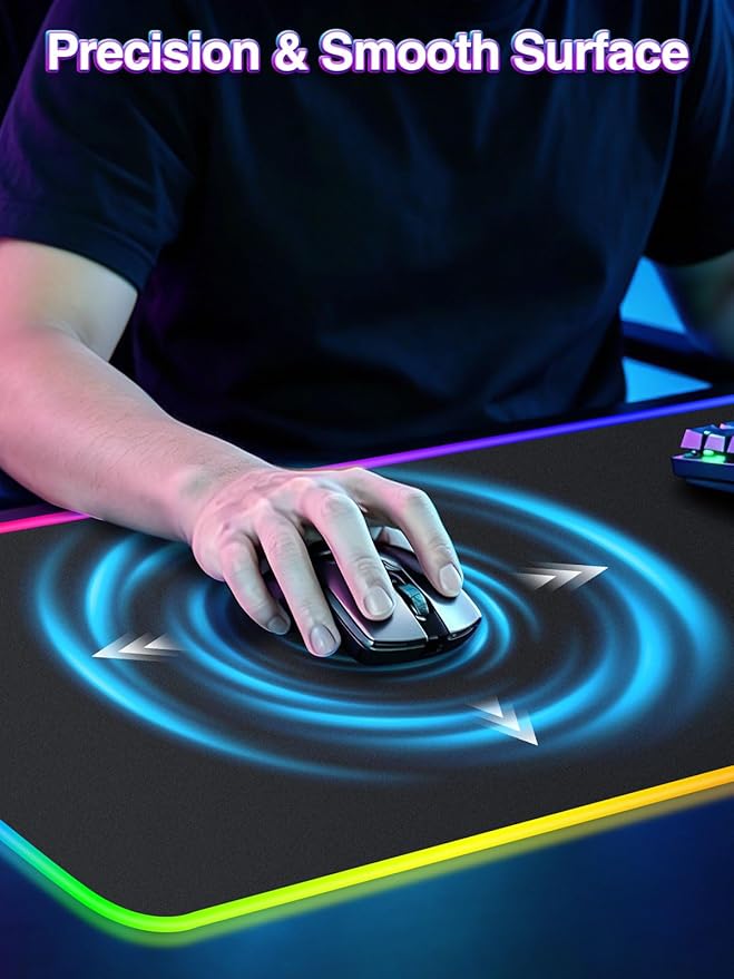 XXL RGB Gaming Mouse Pad with 15W Magnetic Wireless Charging, 31.5'' x 15.8'' Extra Large LED Mousepad, 24 Lighting Effects Desk Mat with Non-Slip Rubber Base, Waterproof Ultra-Smooth Surface