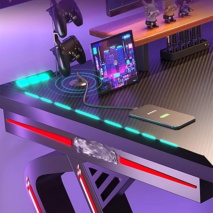 Home Desktop Computer Desk, Home Bedroom, Live Streaming Game and Chair Set Office(100x60x75cm)