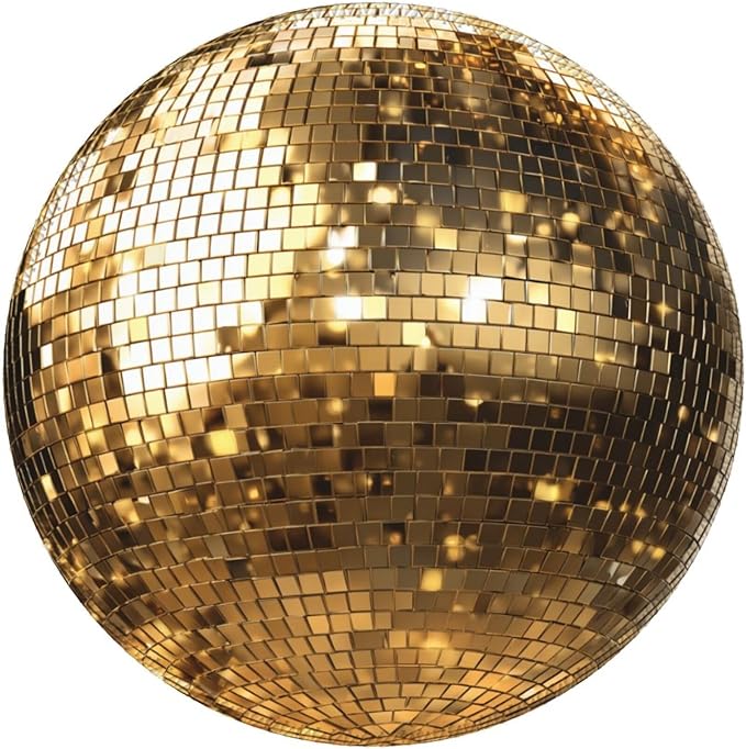 Gold Ball Print Round Mouse Pad Premium Textured Mouse Mat Washable Mousepads with Extended Stitched Edges Non Slip Rubber Base Small Mousepad 7.9 X 7.9 X 0.12 Inches