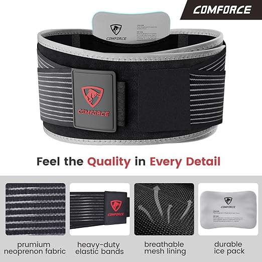 Sacroiliac Hip Belt, Dual Adjustable Compression with Ice Pack, Relief for Lower Back, Sciatica, Pelvis Stabilization, Postpartum Recovery & Lumbar Support - XL