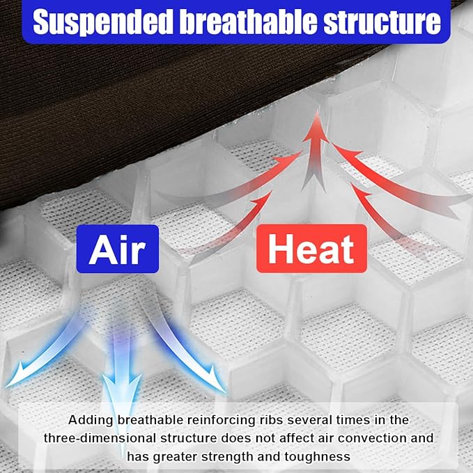 Gel Car Seat Cushion, Non-Slip & Breathable Automotive Chair Protector Pad, Comfortable Cooling Car Interior Seat Mat Accessories Universal for Sedans, SUV, Truck (Coffee)