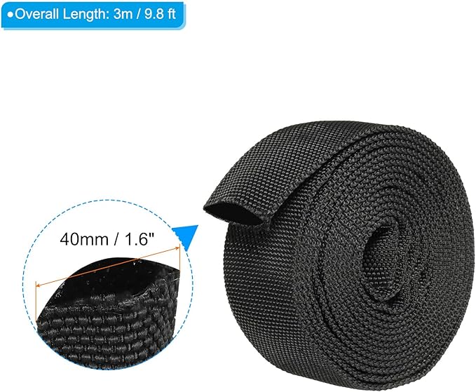 PATIKIL 0.9" Dia 10FT Nylon Protective Hose Sleeve, Cable Cover Sheath Protection for Welding Tig Torch Hydraulic Hose, Black