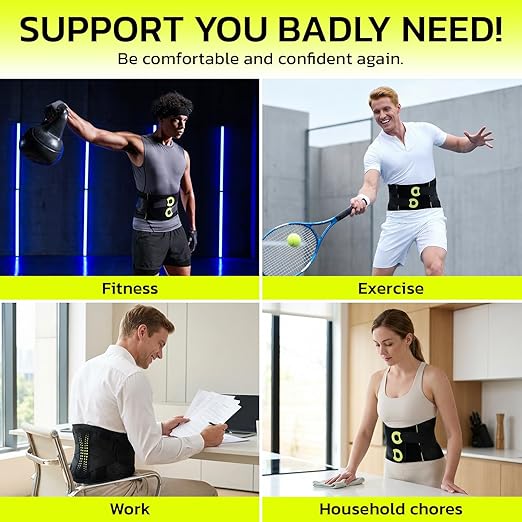 aoFIT Back Brace for Lower Back Pain Relief with 360-Degree Biochemical Hug Support, Back Support Belt for Men and Women, Soft Breathable Fabric Lumbar Support for Herniated Disc, Sciatica XL