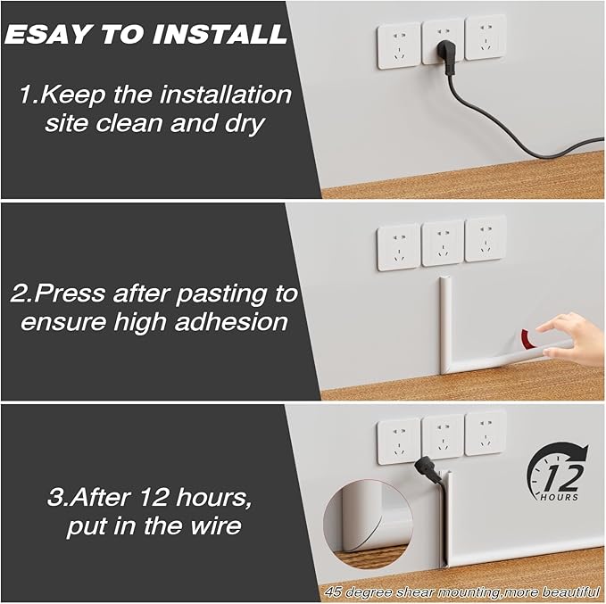 118" TV Cord Hider for Wall Mounted TV, Selfadhesive Wall Cable Hider for 2-3 Cords, Flexible Silicone White Cord Covers Wire Hiders for Cords on Wall,Babyproof Cable Concealer Racewasy Management