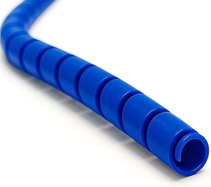 Electriduct 2 Inch Heavy Duty Spiral Wrap HDPE Flexible Plastic Cable Sleeve Hose Protector 25 Feet - Blue
