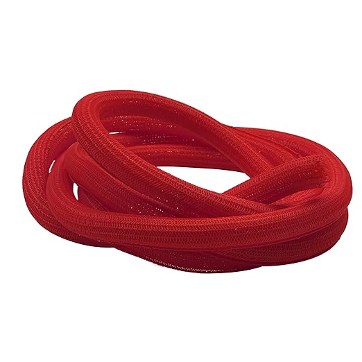 Electriduct 3/4" Hook Self Closing Sleeve Braid Wrap Around Sleeving Flame Retardant Flexible Mesh Cord Cover Cable Protector Wire Organizer - 10 Feet - Red