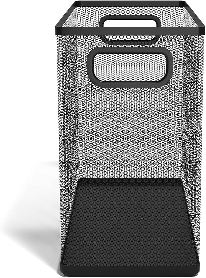 TRU RED Wire Mesh File Organizer, Large Single‑Compartment, Black – Desktop File Holder for Folders & Documents