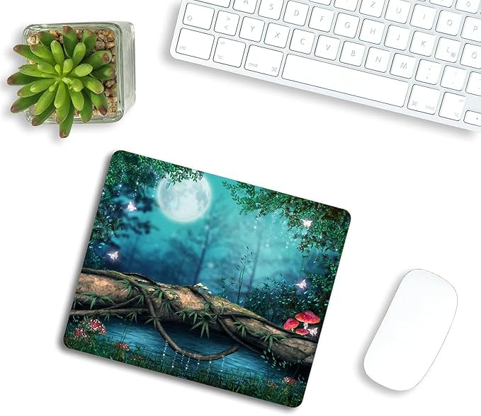 Mouse Pad, Enchanted Pond Mouse Pad, Washable Square Cloth Mousepad for Office Laptop, Non-Slip Rubber Base Mouse Pads for Wireless Mouse, Computer Mouse Pads for Desk