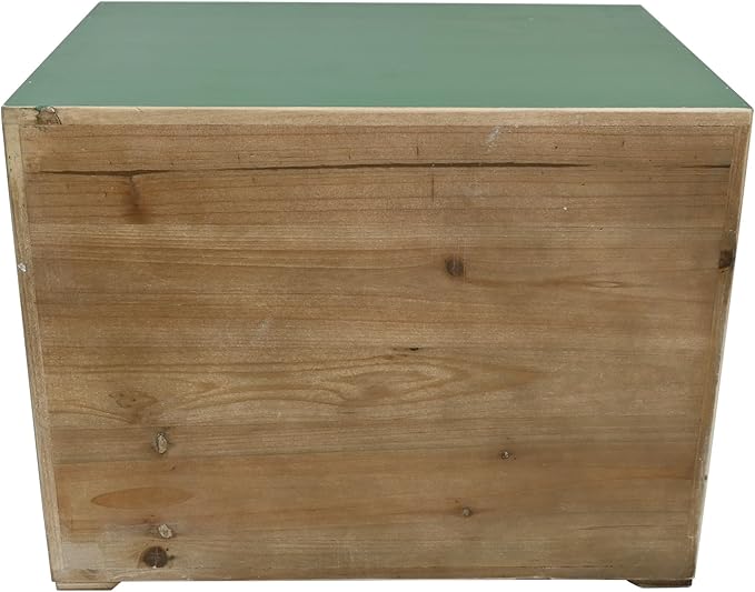 Vintage 6-Drawer Wooden Desktop Organizer Cabinet, Rustic Distressed Wood Card Catalog Cabinet, Antique Storage Box for Jewelry Cosmetics Craft Paper Home Office Decor (Green)